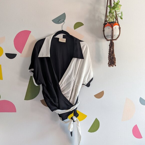 Colour Block Wrap Top - Picture 4 of 6